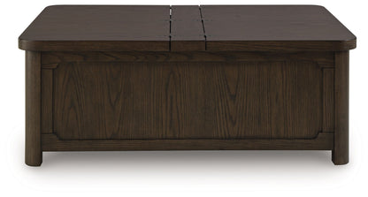 Breckington - Cocktail Table With Storage - Dark Brown by Ashley – view 4