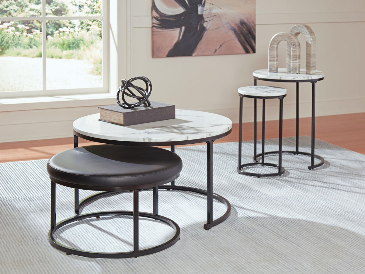 Jusmour - Occasional Nesting Table (Set of 4) - Black / White by Ashley – view 2