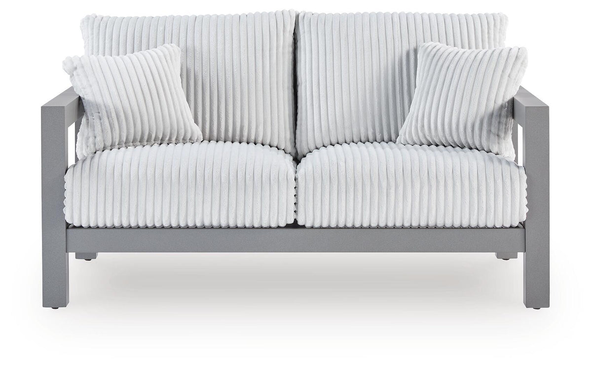 Hurley Park - Loveseat With Cushion - Gray by Ashley – Loveseats