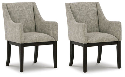 Burkhaus - Dining UPH Arm Chair (Set of 2) - Beige / Dark Brown by Ashley – Chair Sets