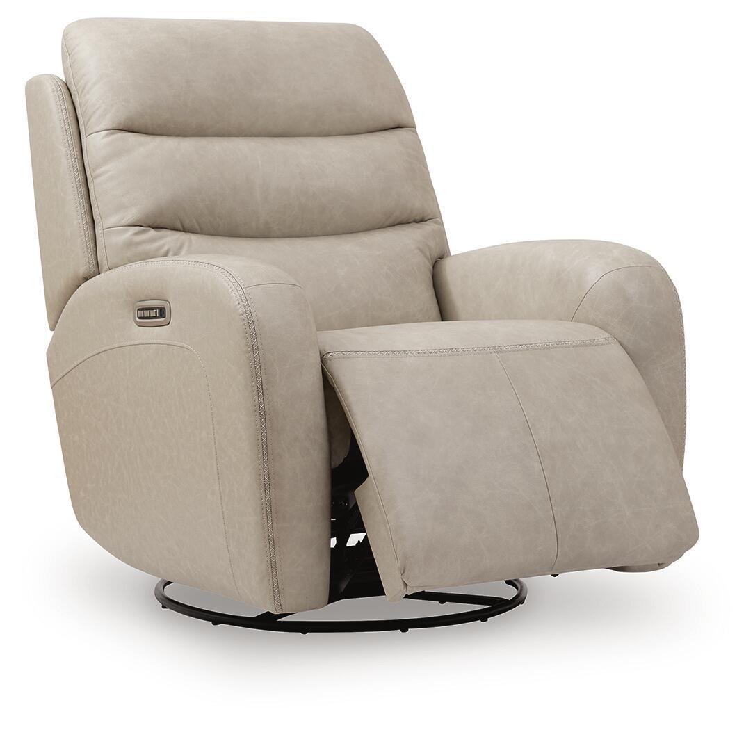 Motion-Max - Swivel Glider Power Recliner - Stonewash by Ashley – view 3