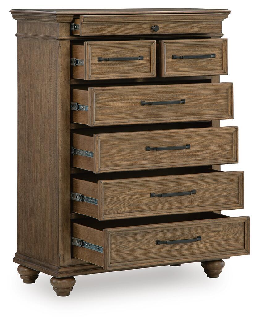 Karallin - Seven Drawer Chest - Medium Brown by Ashley – view 2