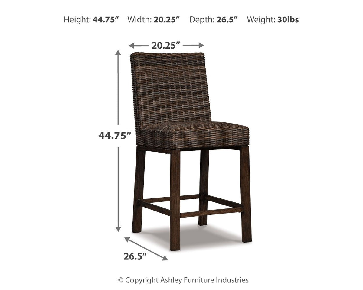 Paradise Trail - Barstool (Set of 2) - Medium Brown by Ashley – view 2