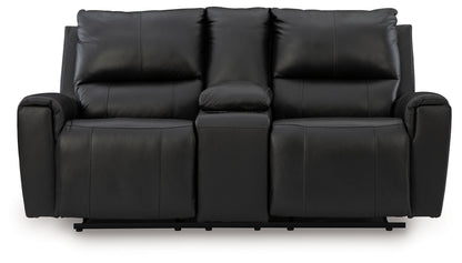 Glossmore - Reclining Loveseat With Console - Black by Ashley – view 2