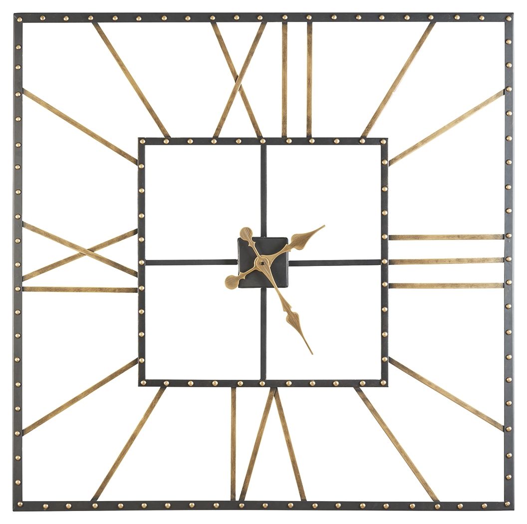 Thames - Wall Clock - Black / Gold Finish by Ashley – Wall Clocks