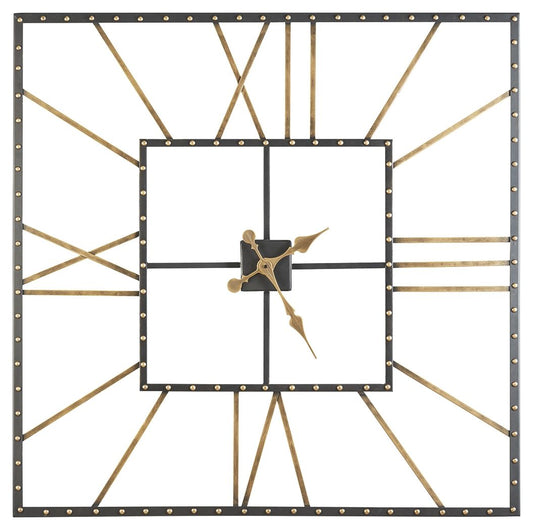 Thames - Wall Clock - Black / Gold Finish by Ashley – Wall Clocks