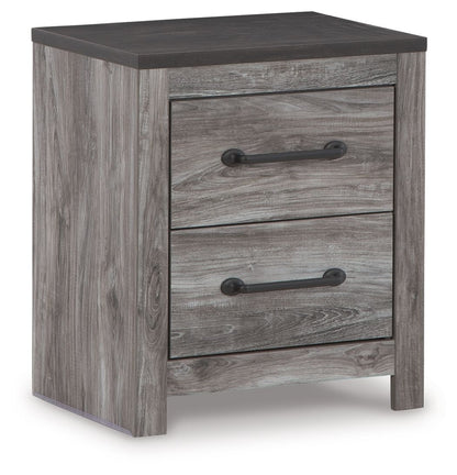 Bronyan - Two Drawer Night Stand - Dark Gray by Ashley – Accent Nightstands