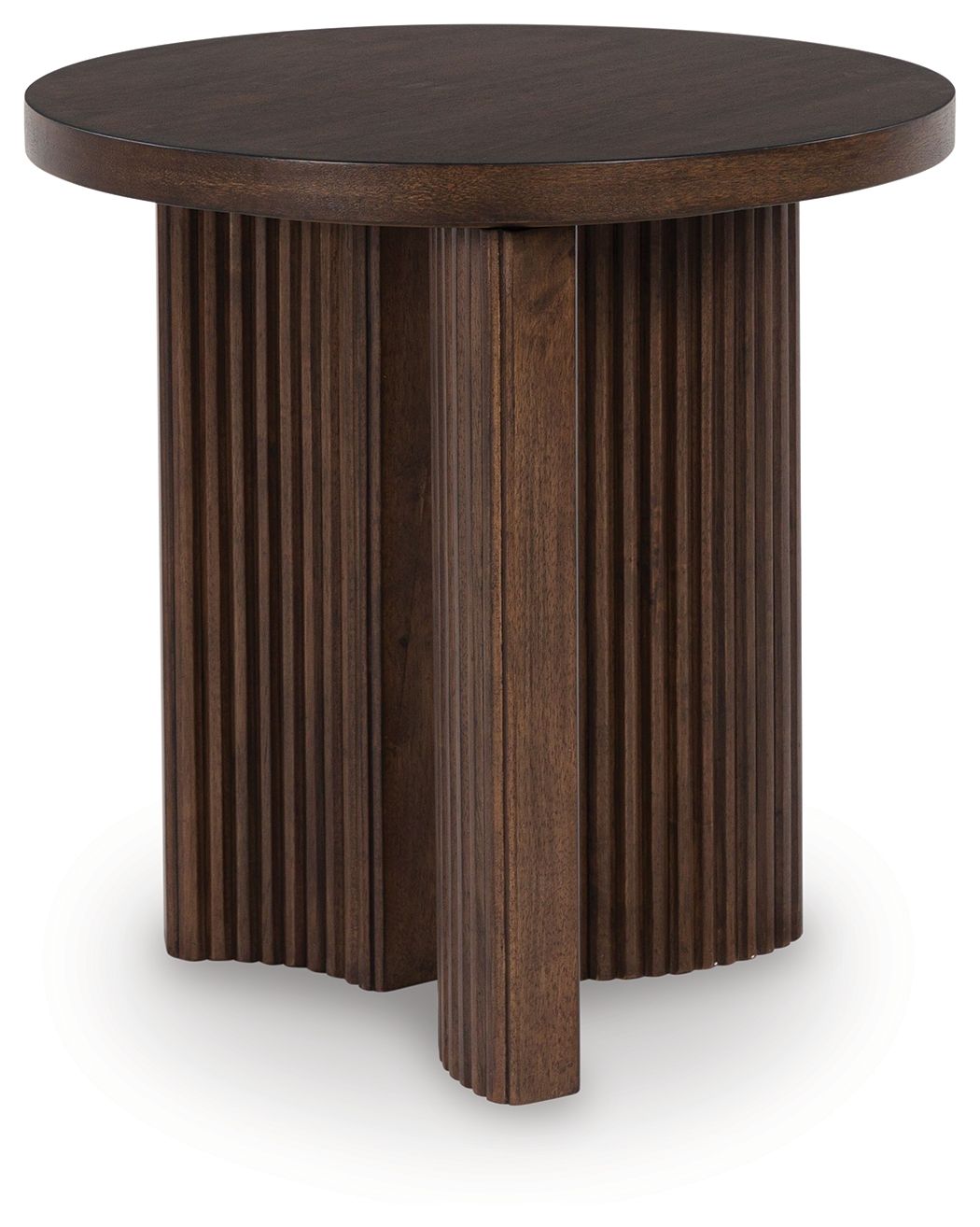 Korestone - Round End Table - Dark Brown by Ashley – End Tables