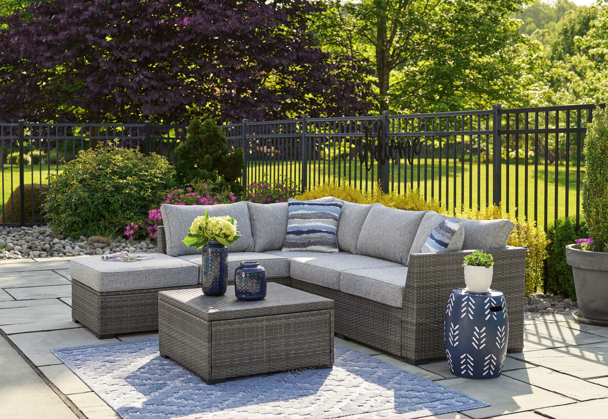 Petal Road - Loveseat Sectional, Ottoman, Table Set (Set of 4) - Gray by Ashley – view 3