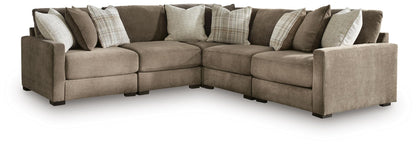 Camellia-Court - 5-Piece Sectional - Coffee – Stationary Sectionals