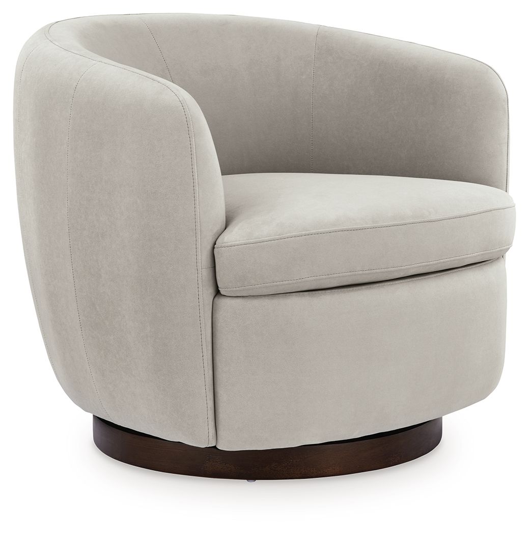 Annbury - Swivel Accent Chair - Light Beige by Ashley – Swivel Chairs