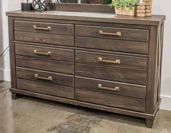 Vonitta Bay - Six Drawer Dresser - Dark Brown by Ashley – Dressers