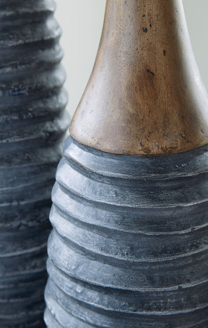 Blayze - Vase Set (Set of 2) - Antique Gray / Brown by Ashley – view 2