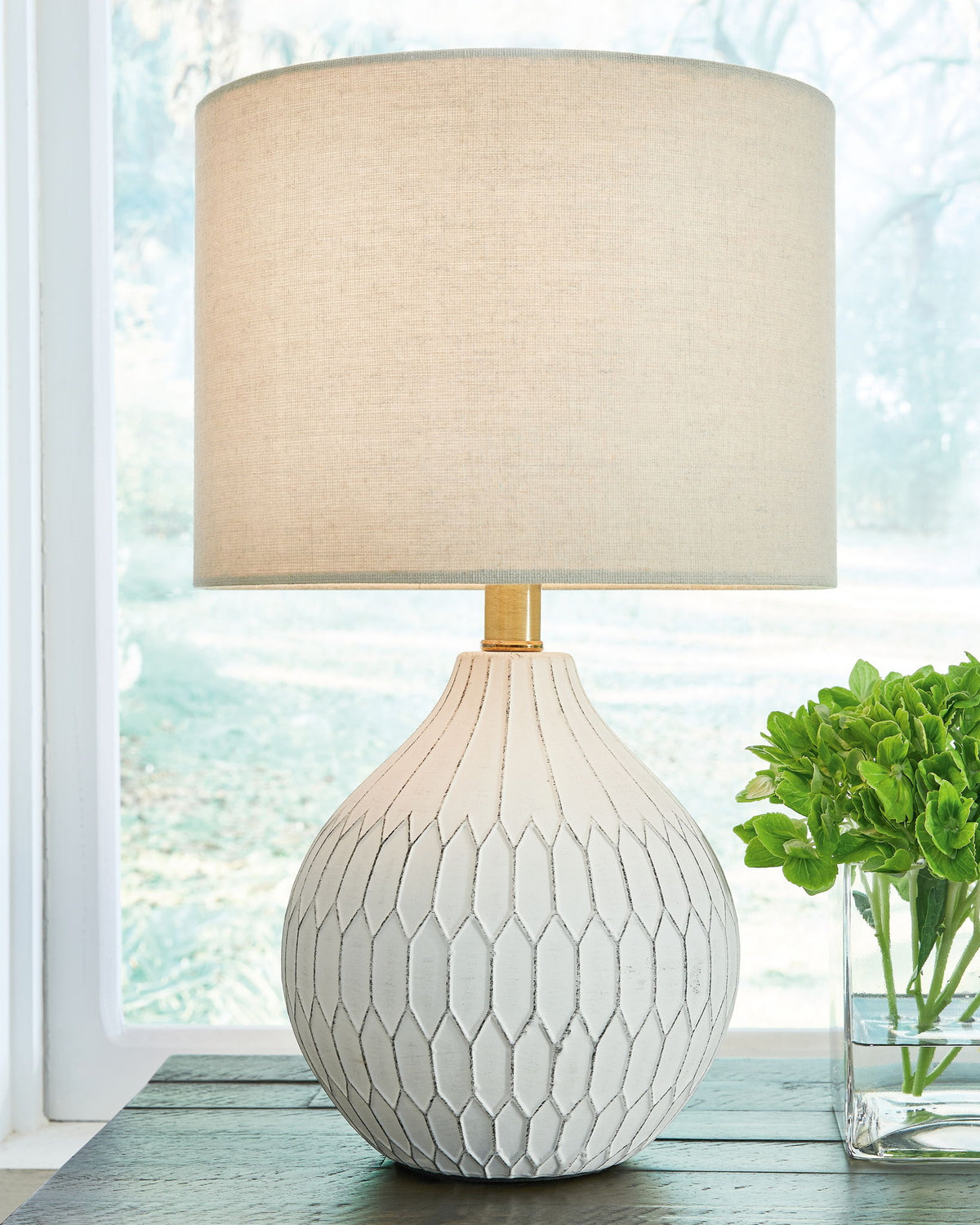 Wardmont - Ceramic Table Lamp  - White by Ashley – view 2