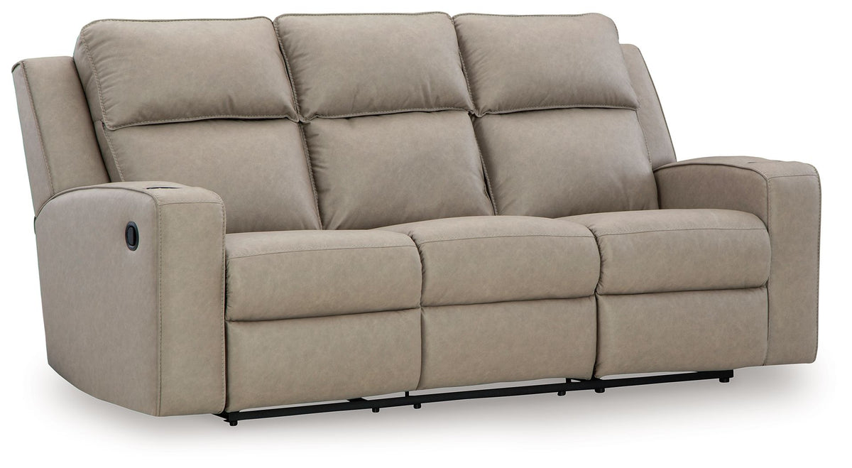 Lavenhorne - Reclining Sofa With Drop Down Table - Pebble by Ashley – view 3