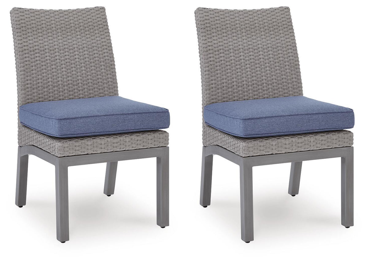 Half Moon Beach - Side Chair With Cushion (Set of 2) - Blue / Gray by Ashley – Chair Sets