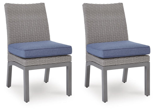 Half Moon Beach - Side Chair With Cushion (Set of 2) - Blue / Gray by Ashley – Chair Sets