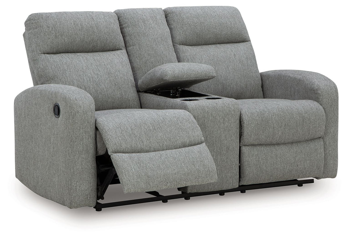Gauntlet - Double Recline Loveseat With Console - Sterling by Ashley – view 2