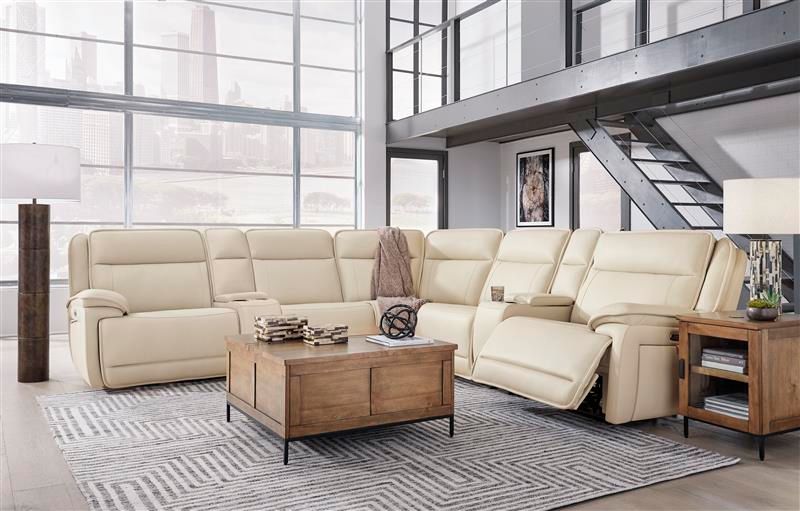 Double Deal - 7-Piece Power Reclining Sectional With 2 Consoles - Almond by Ashley – view 2