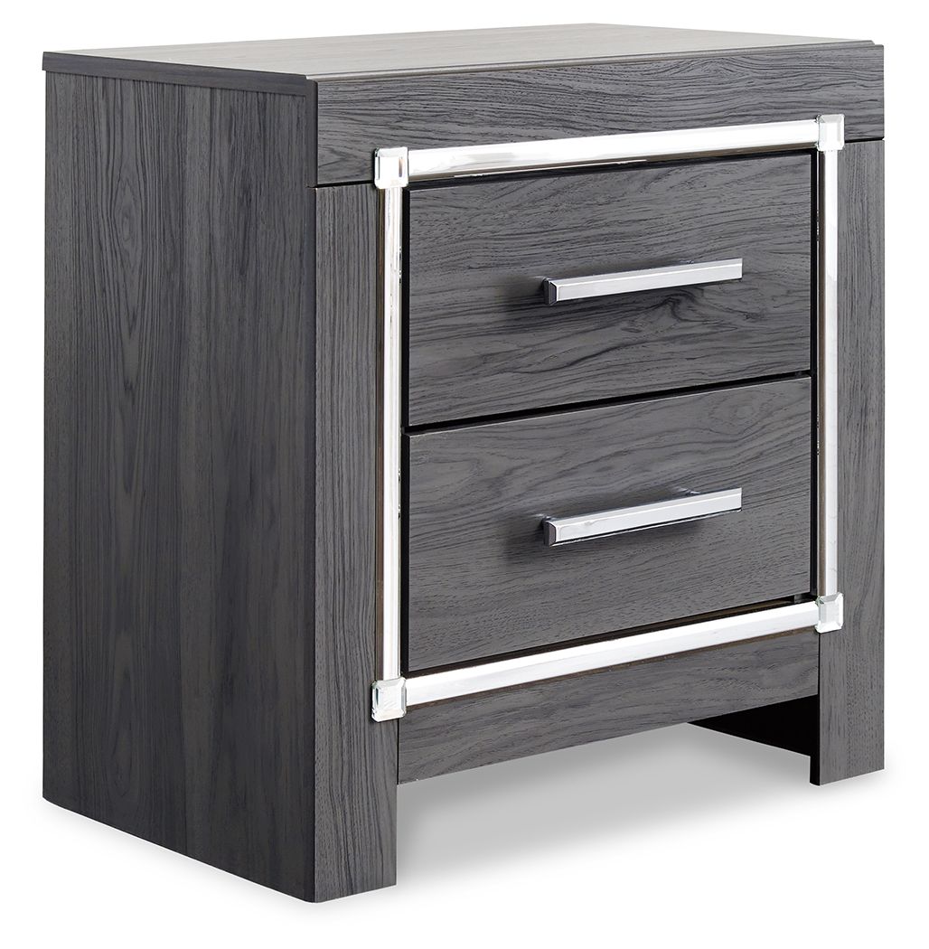 Lodanna - Two Drawer Night Stand - Gray by Ashley – Accent Nightstands