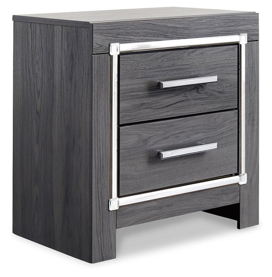 Lodanna - Two Drawer Night Stand - Gray by Ashley – Accent Nightstands