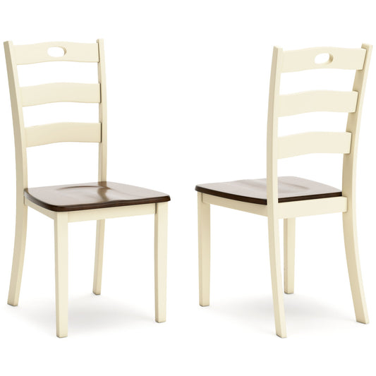 Woodanville - Dining Room Side Chair (Set of 2) - Cream / Brown by Ashley – Chair Sets