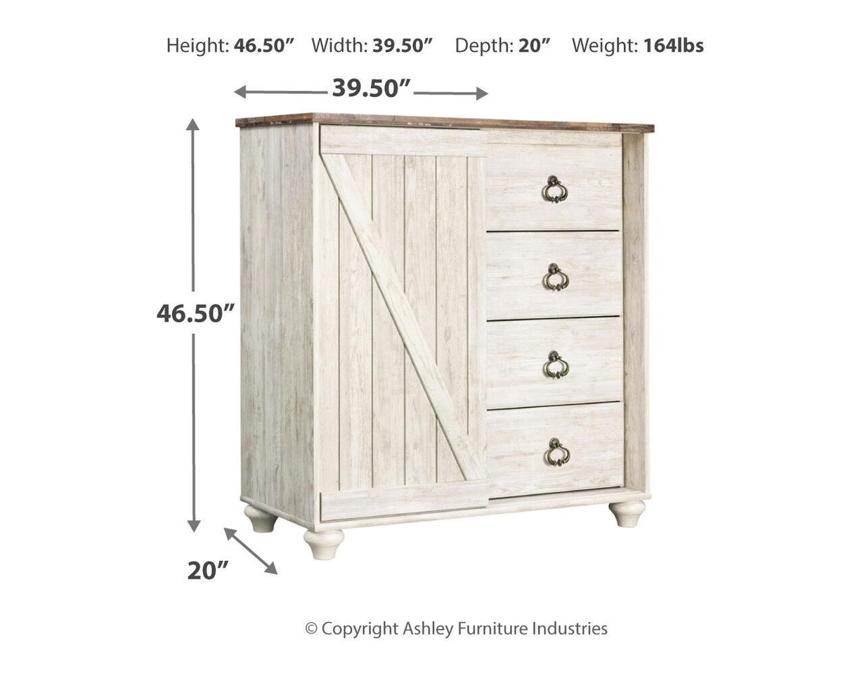 Willowton - Dressing Chest - Whitewash by Ashley – view 2
