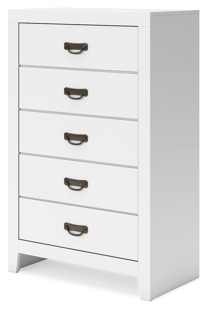 Binterglen - Five Drawer Chest - White
