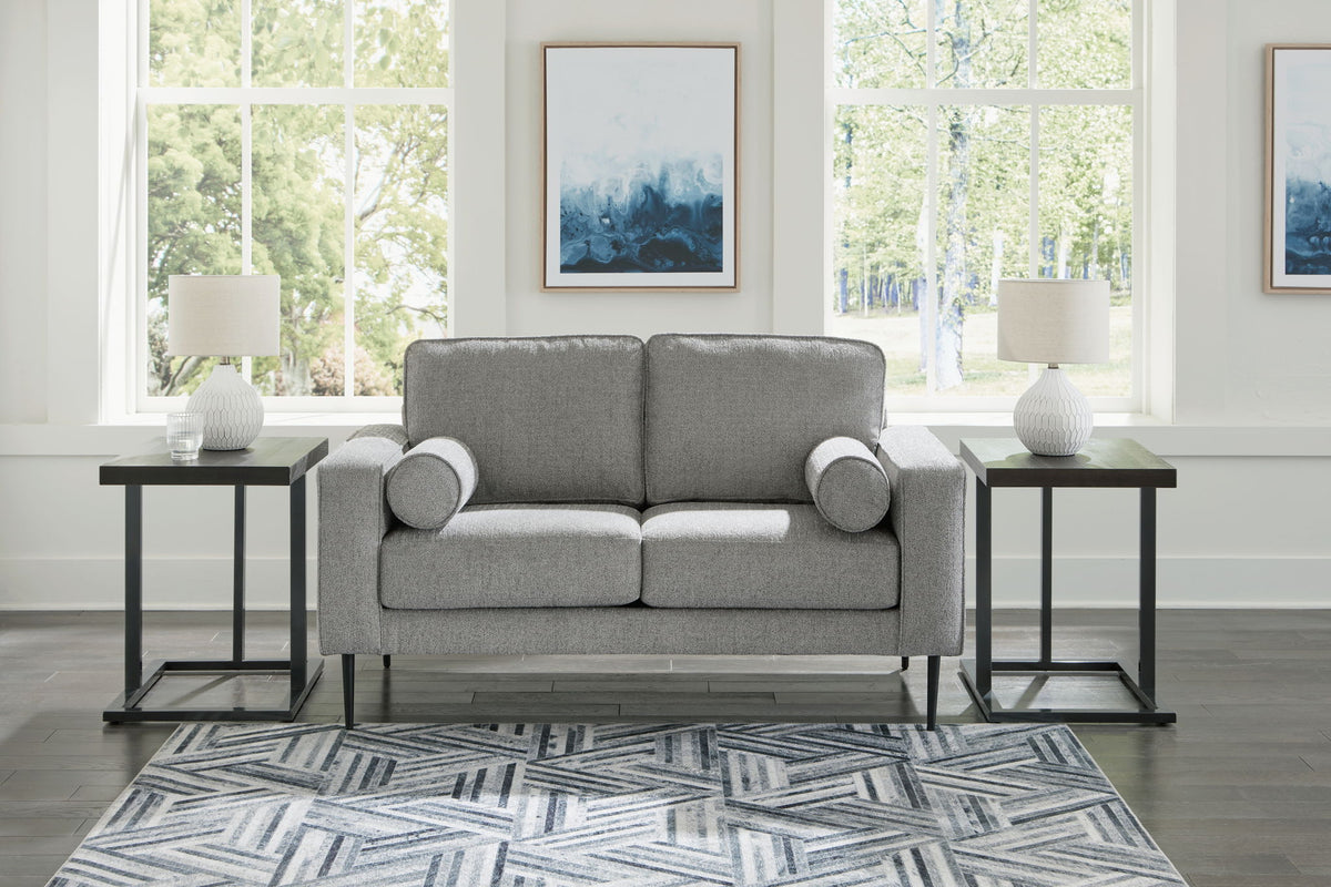 Hazela - Loveseat - Charcoal by Ashley – view 3