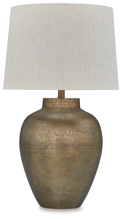 Madney - Metal Table Lamp - Antique Gold Finish by Ashley – Table Lamps