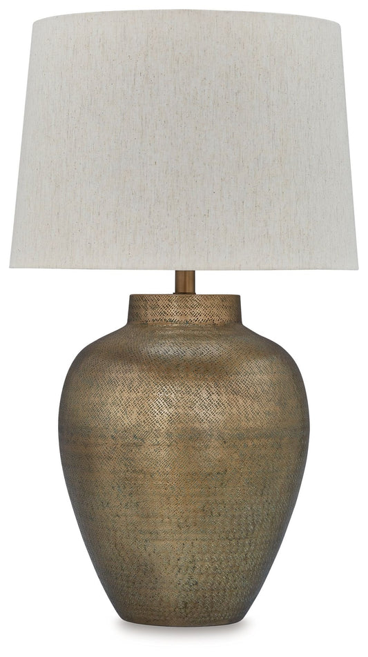 Madney - Metal Table Lamp - Antique Gold Finish by Ashley – Table Lamps