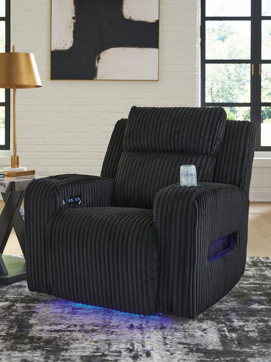 Forest Lake - Power Recliner With Adj Headrest - Black by Ashley – view 2