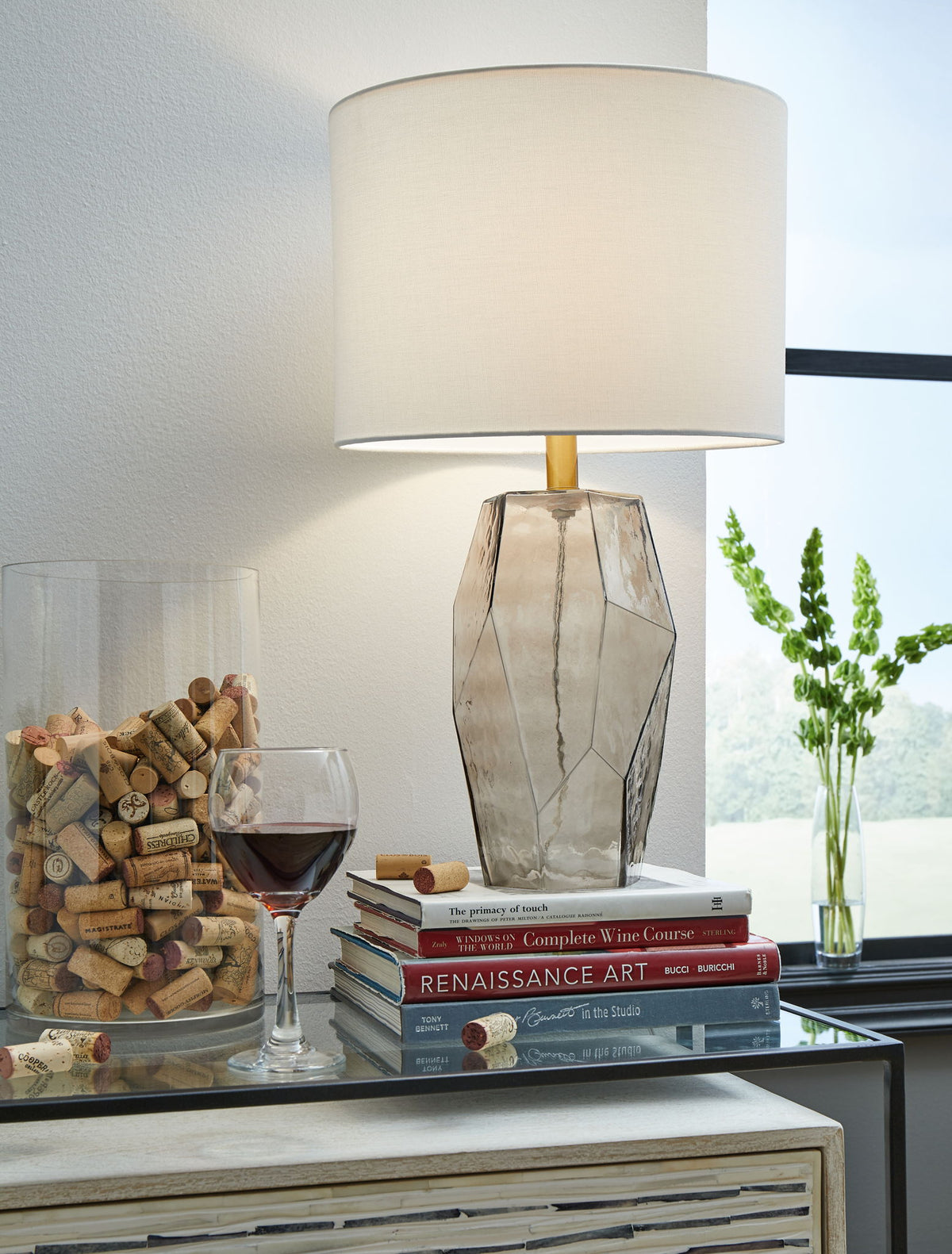 Taylow - Glass Table Lamp - Gray by Ashley – view 3