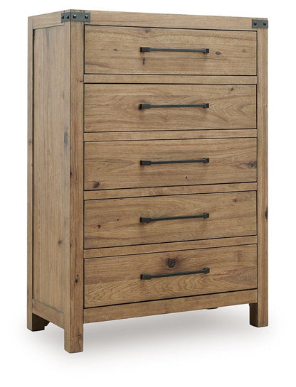 Ridgester - Five Drawer Chest - Light Brown – Accent Chests