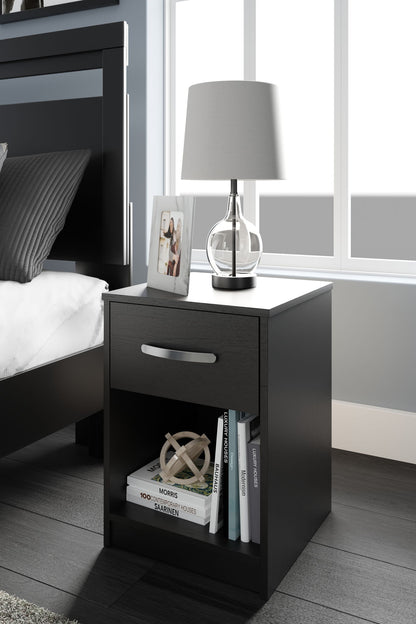 Finch - One Drawer Night Stand - 23" Height - Black by Ashley – view 3