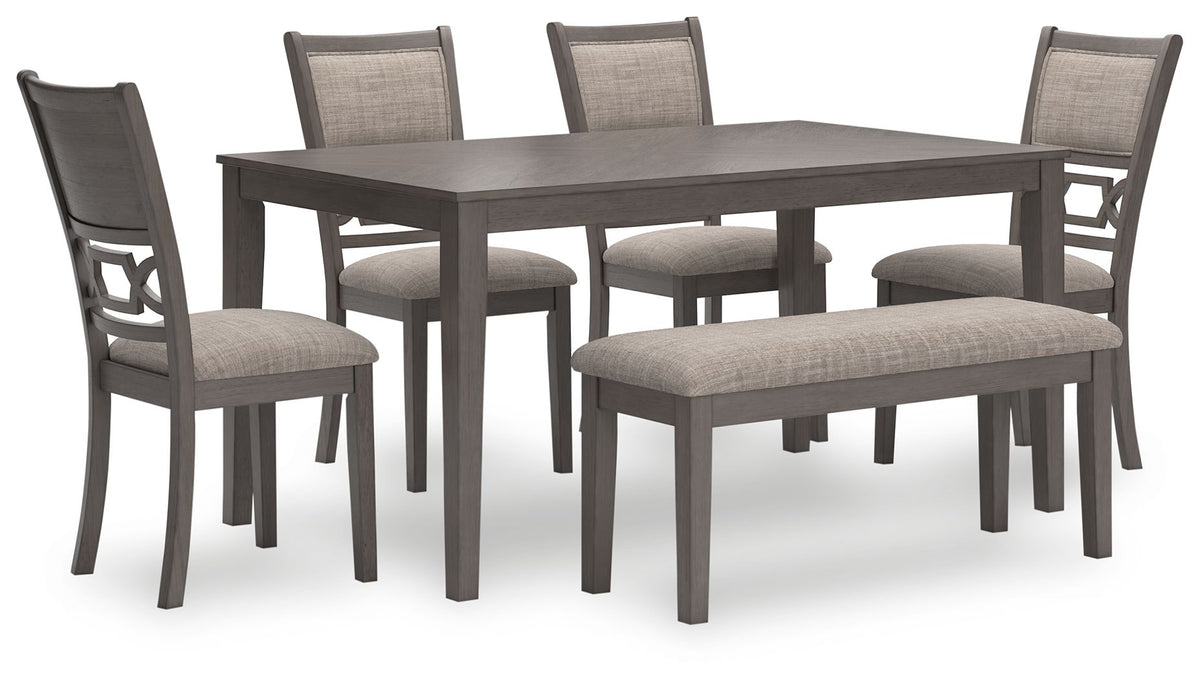 Wrenning - Dining Room Table Set (Set of 6) - Gray by Ashley – 6 Piece Dining Room Sets