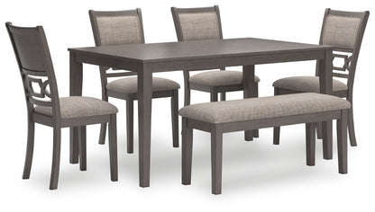 Wrenning - Dining Room Table Set (Set of 6) - Gray by Ashley – 6 Piece Dining Room Sets
