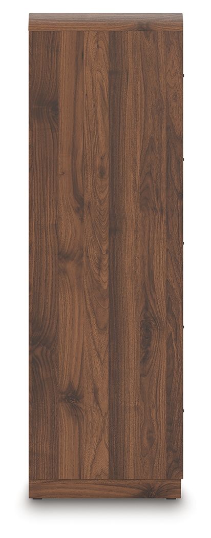 Fortlorn - Five Drawer Chest - Walnut Brown by Ashley – view 3