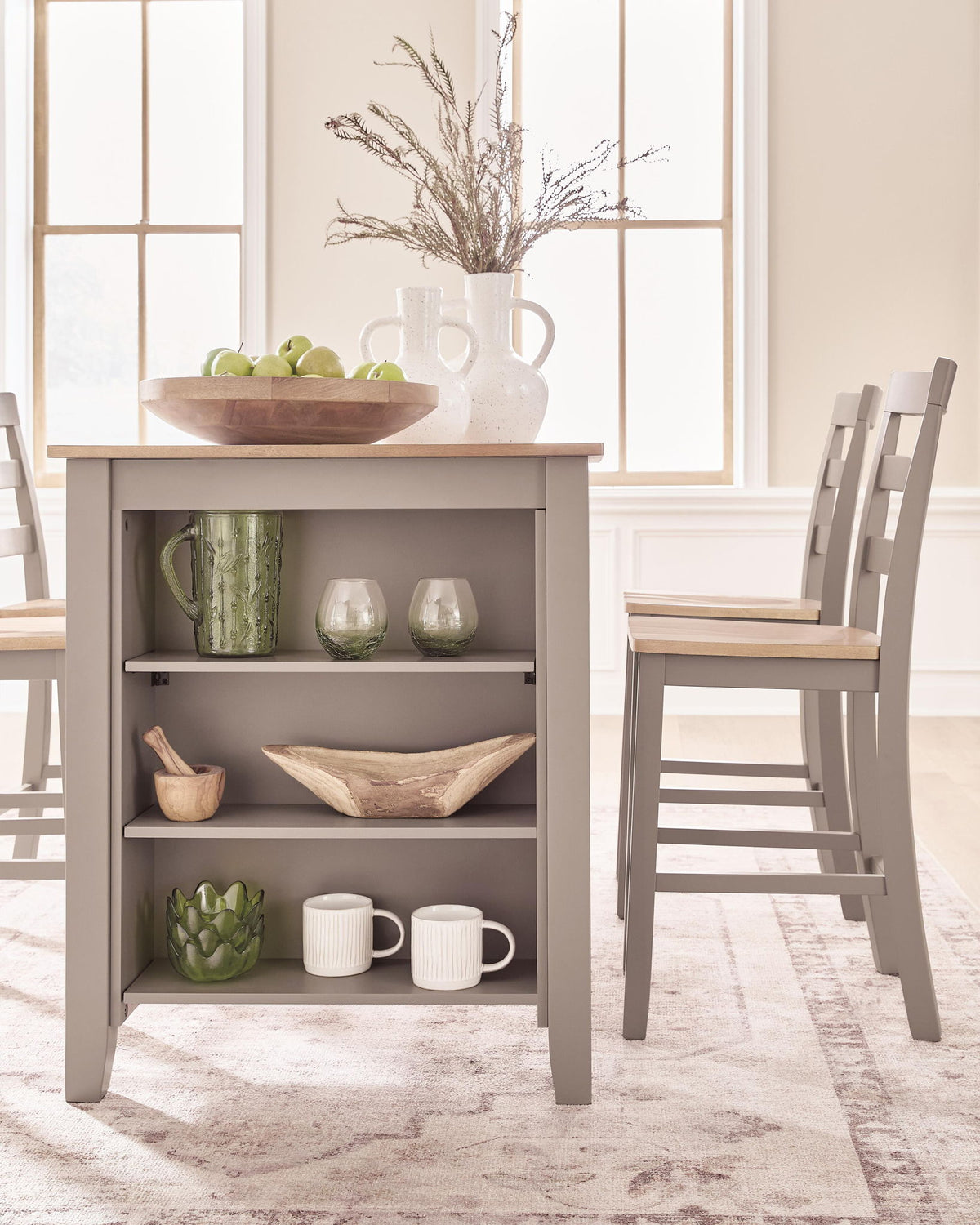 Harperfeld - Rectangular Dining Room Counter Table - Natural / Gray by Ashley – view 2