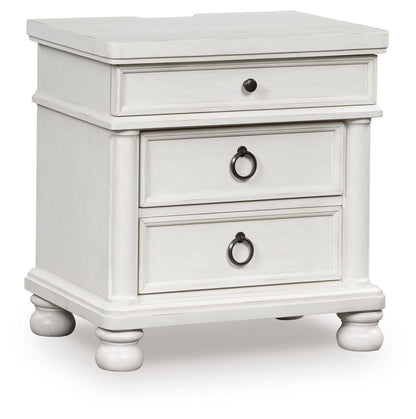 Rowlenstown - Three Drawer Night Stand by Ashley – Nightstands w/ Charging Stations