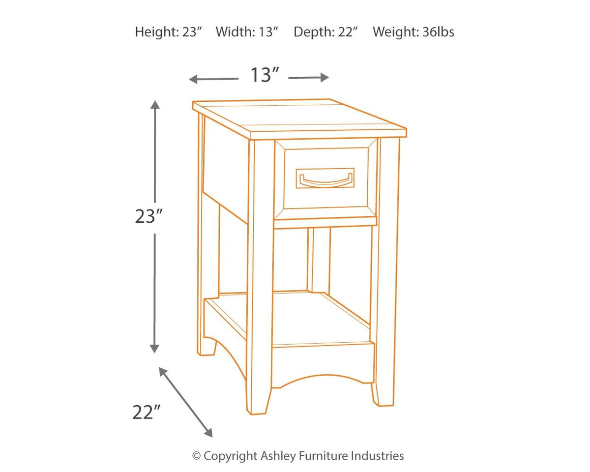 Breegin - Chair Side End Table - 1 Drawer - Brown by Ashley – view 4