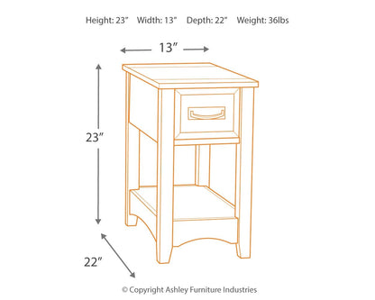 Breegin - Chair Side End Table - 1 Drawer - Brown by Ashley – view 4
