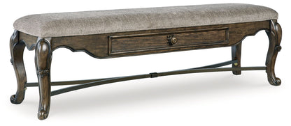 Maylee - Upholstered Storage Bench - Dark Brown by Ashley – Storage Benches