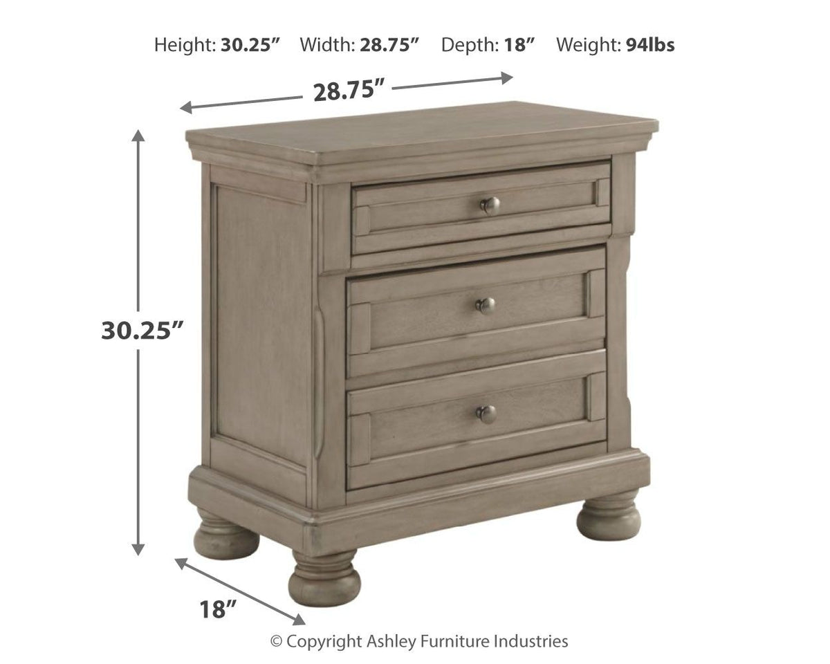 Lettner - Two Drawer Night Stand - Light Gray by Ashley – view 2