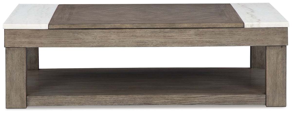 Loyaska - Lift Top Cocktail Table - Grayish Brown / White by Ashley – view 2