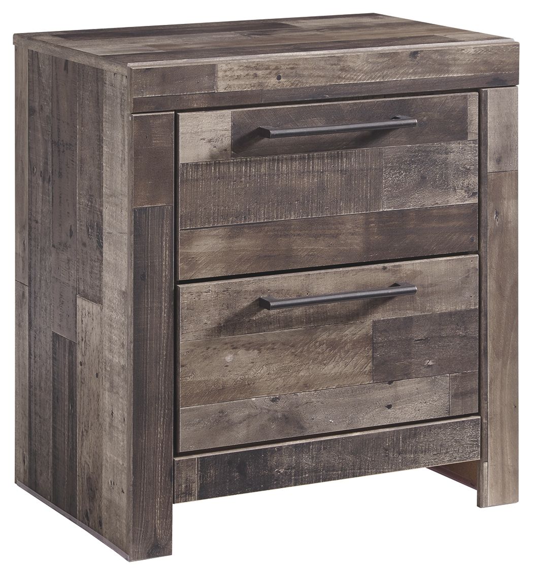 Derekson - Two Drawer Night Stand - Multi Gray – Accent Nightstands