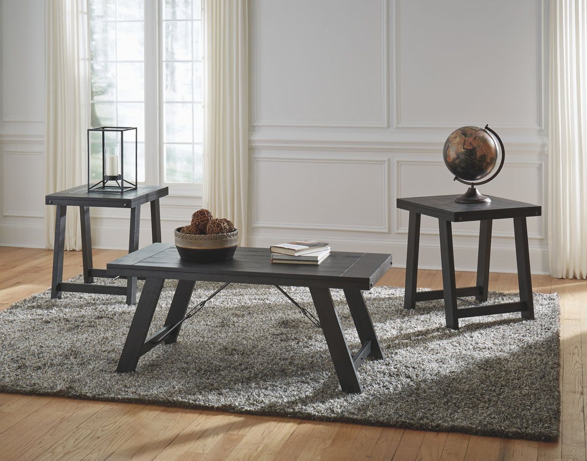 Noorbrook - Occasional Table Set (Set of 3) - Black / Pewter by Ashley – view 3
