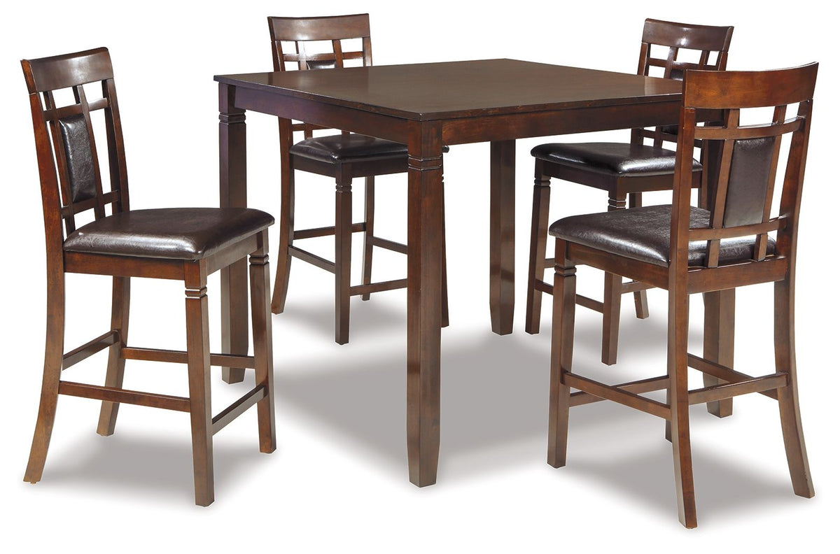 Bennox - DRM Counter Table Set (Set of 5) - Brown by Ashley – 5 Piece Dining Room Sets
