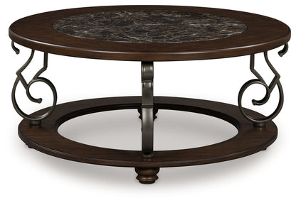 Frallyn - Round Cocktail Table - Dark Brown by Ashley – view 3
