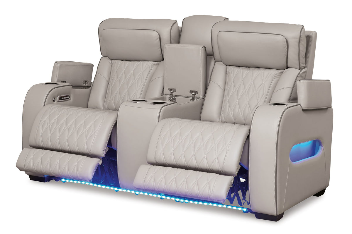 Boyington - Power Reclining Loveseat With Console/Adj Hdrst by Ashley – view 7